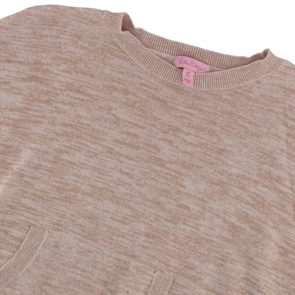 Lilly Pulitzer Kids Pink Marled Knit Fringe Poncho Sweater Size‎ M 6 7